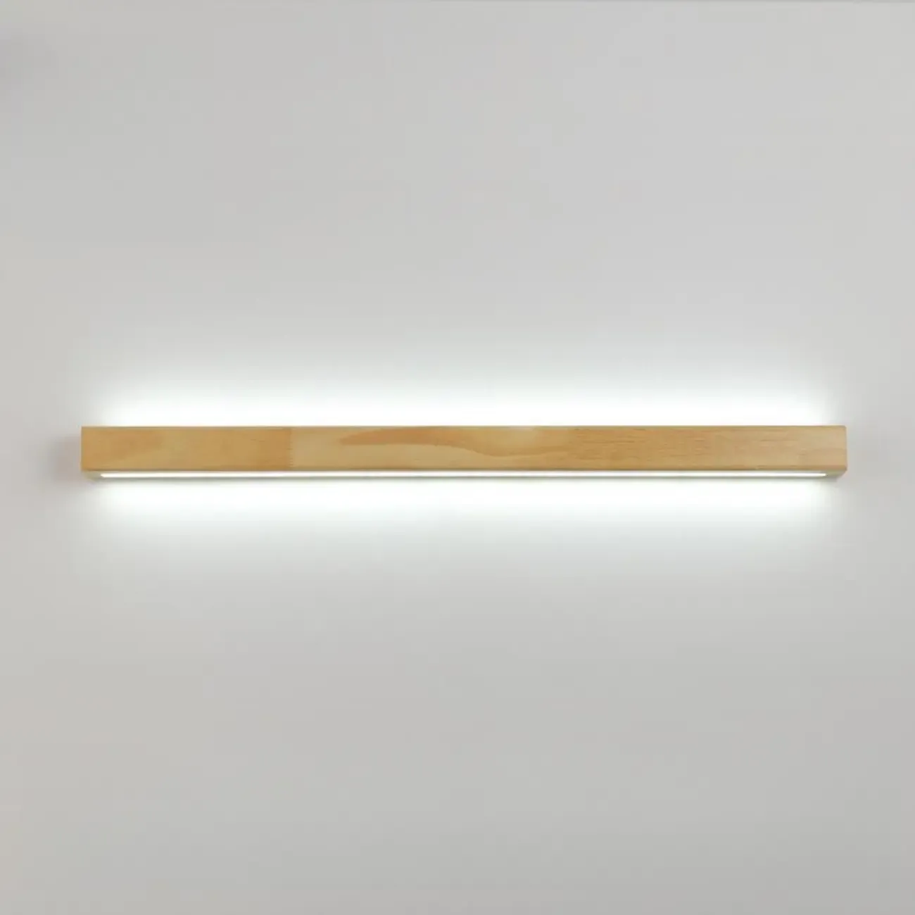 Modern Linear Wood LED Vanity Lights with Dual Shade
