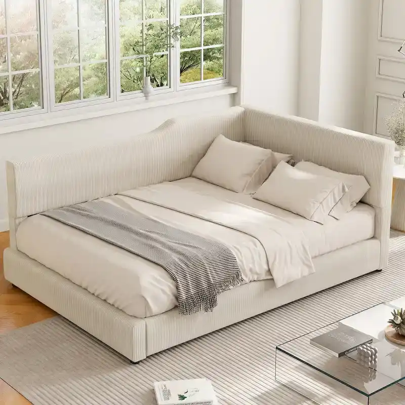 Full L-Shaped Daybed with Solid Frame