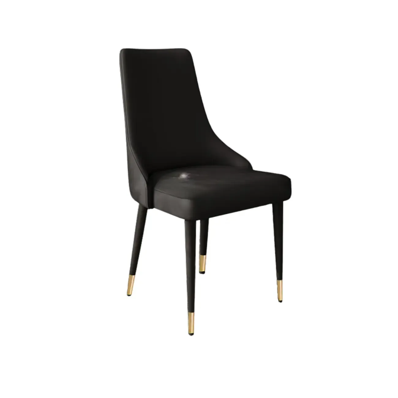 Modern Armless Faux Leather Upholstered High Back Dining Chair