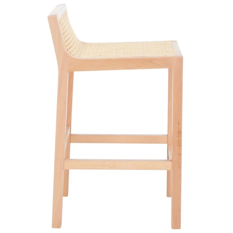 SAFAVIEH Carry Low Back Cane Counter Stool - 16 W x 19 D x 31 H - 16Wx19Dx31H