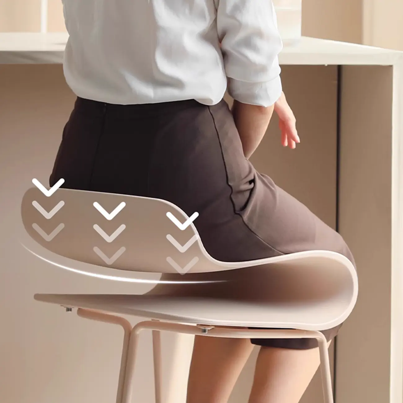 Industrial Plastic Steel Frame Low Back Armless Bar Stool