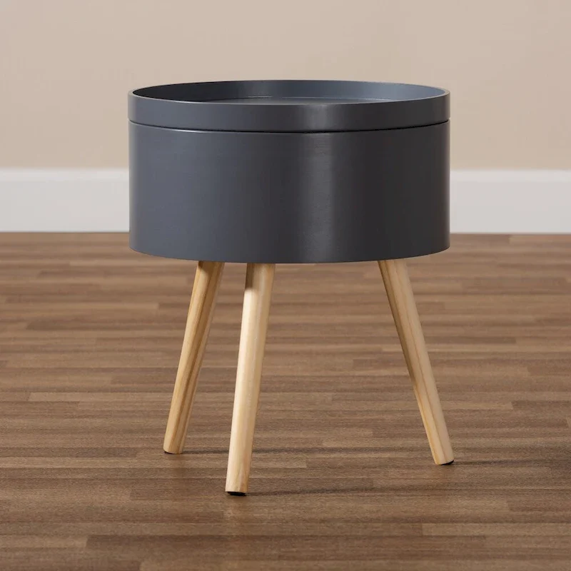 Baxton Studio Jessen Mid-Century Modern Wood End Table with Removable Top