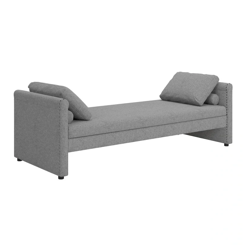Modern Upholstered Chaise Lounger Daybed with Pillows Small Single Daybed