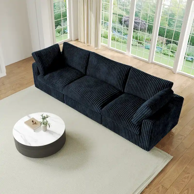 Soft Plush Modular Sectional Sofa Modern Upholstered Living Room Couch