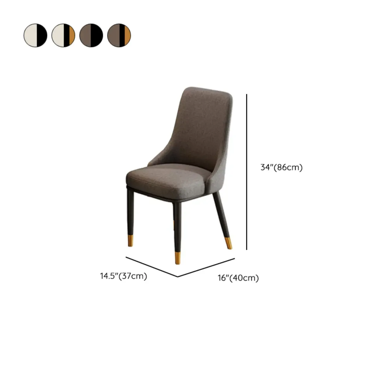 Modern Upholstered Metal Leather Dining Chairs