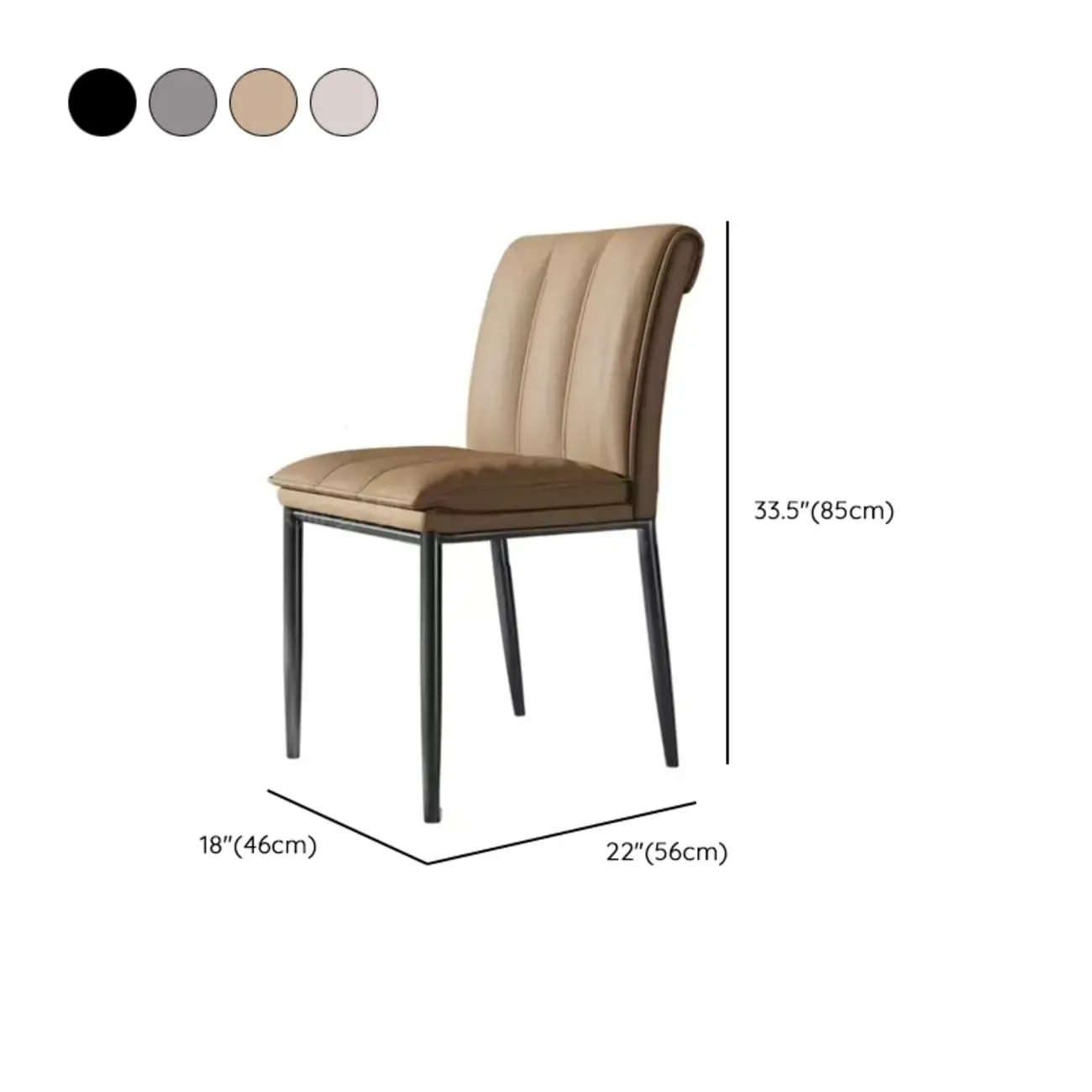 Low Back Upholstered Dining Chairs with Vertical Tufting