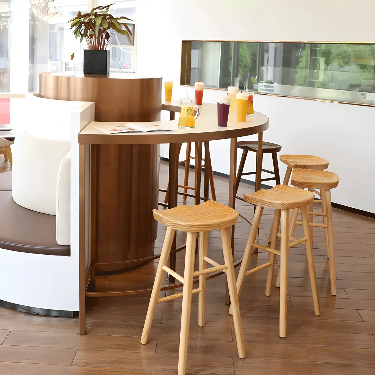 Rustic Saddle Backless Bar Stool Counter Height