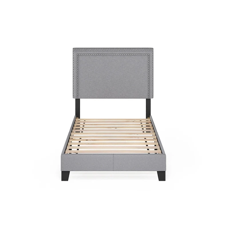 Furinno Laval Double Row Nailhead Bed Frame