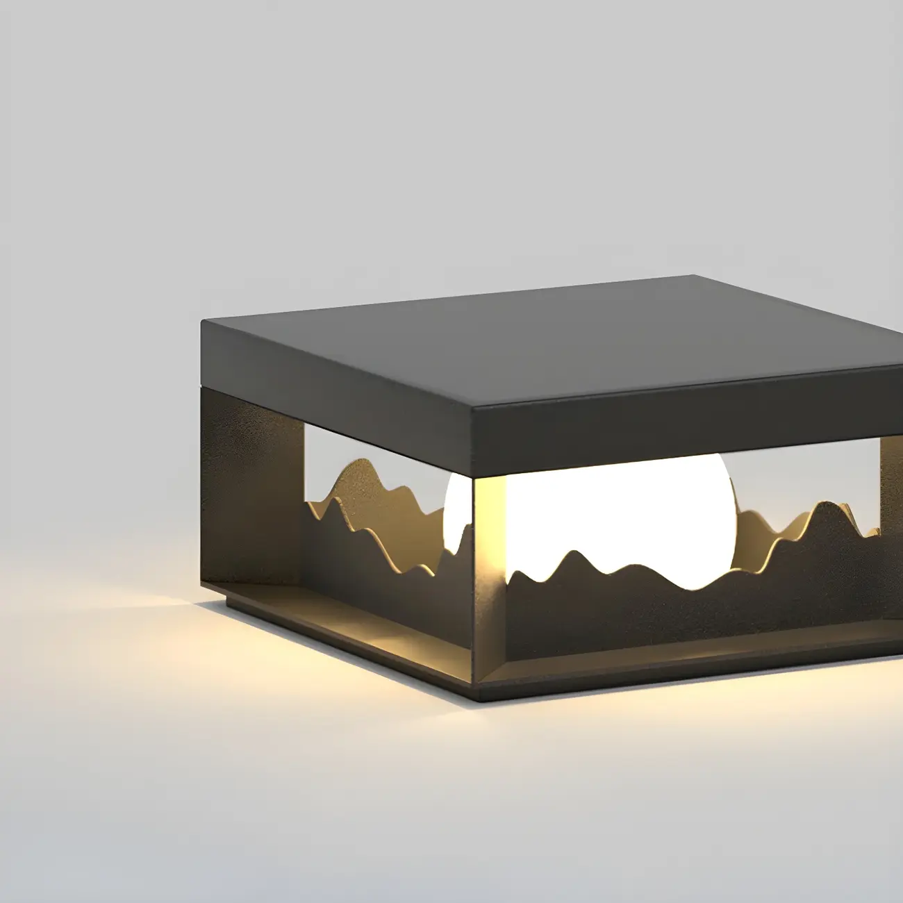 Elegant Stainless Steel Black Square Post Table Lamp