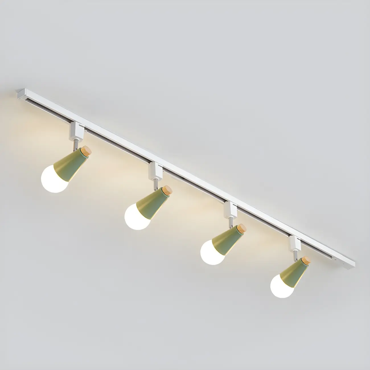4-Light Modern Conical Adjustable Semi Flush Track Light