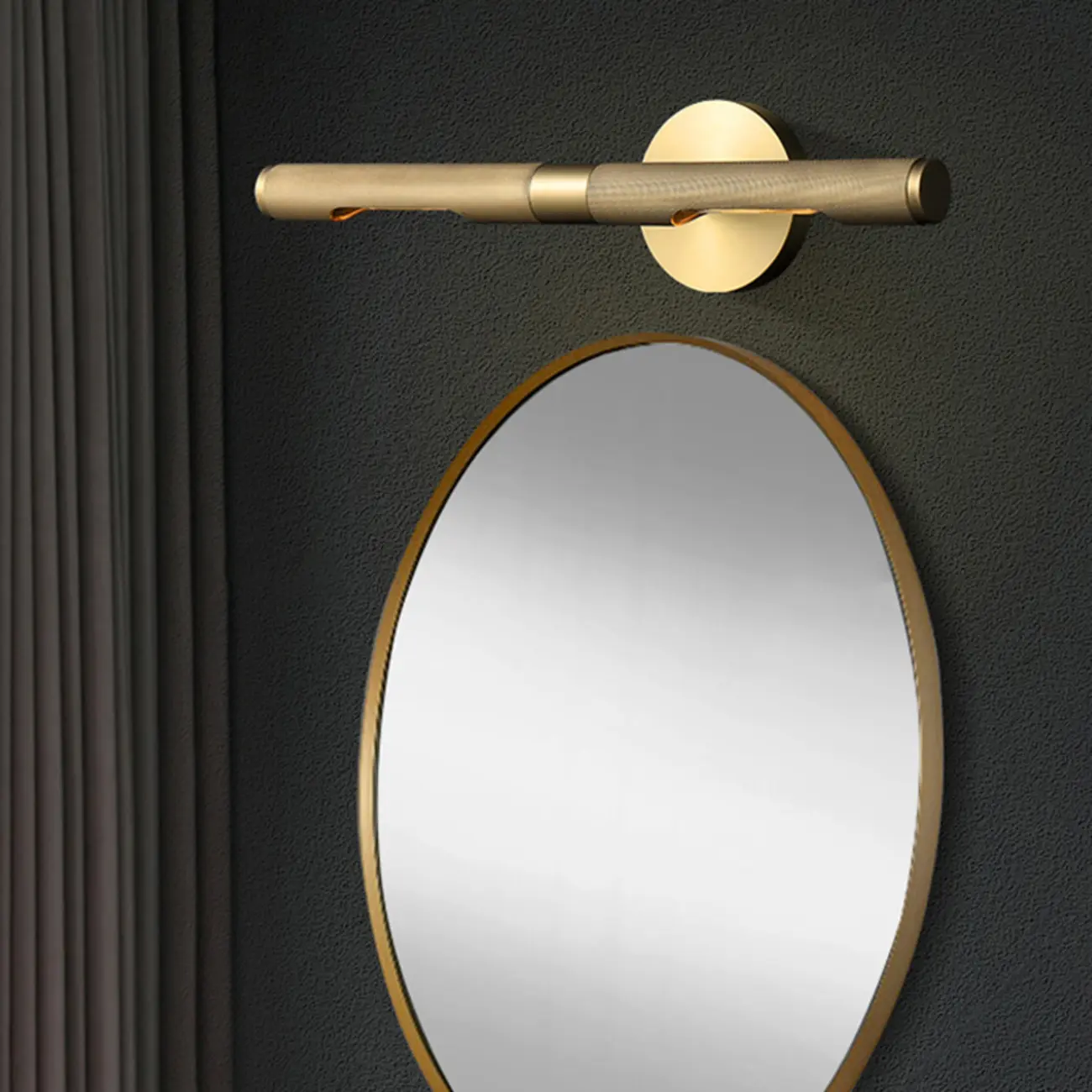 Modern Bathroom Black 2-Light Tube Vanity Light