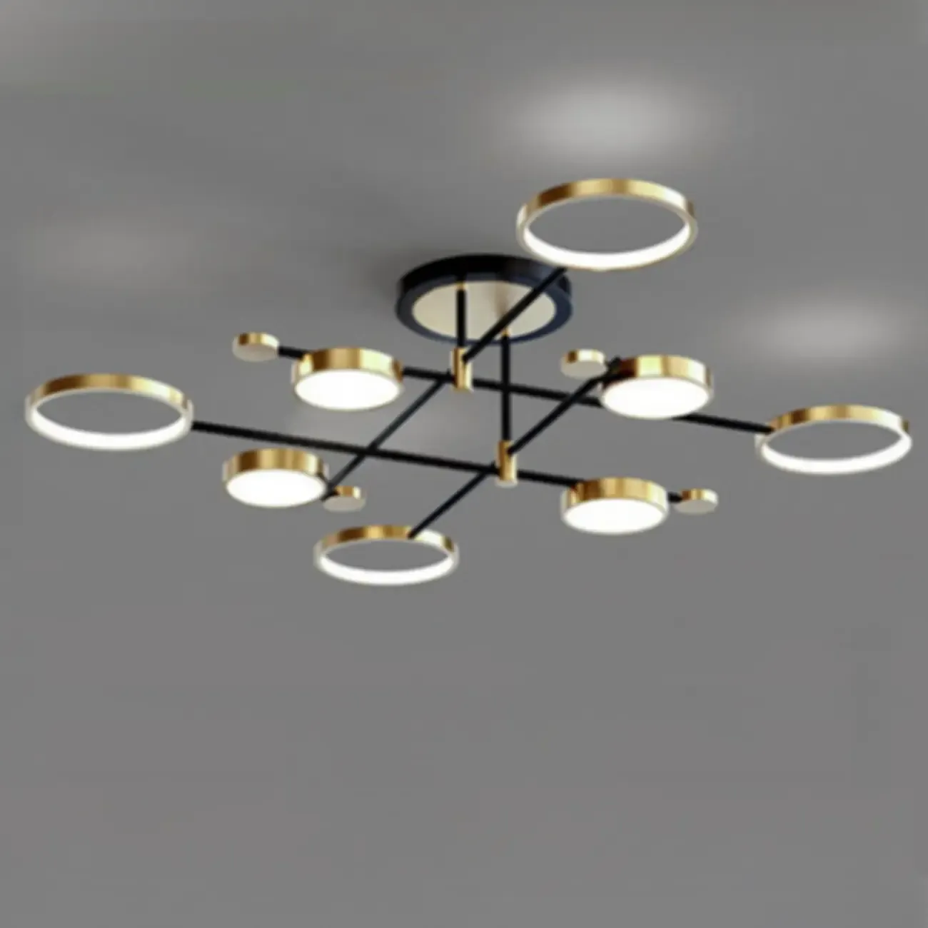 Modish Geometric Circular Dimmable Semi Flush LED Ceiling Light