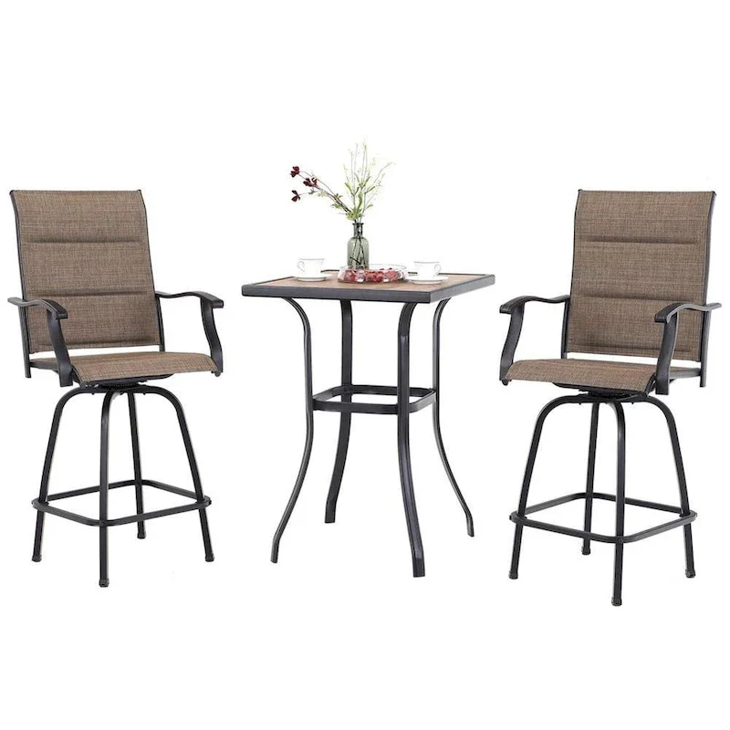 Namatota 3-piece Padded Sling Swivel Bar Stools and Table Set by Havenside Home