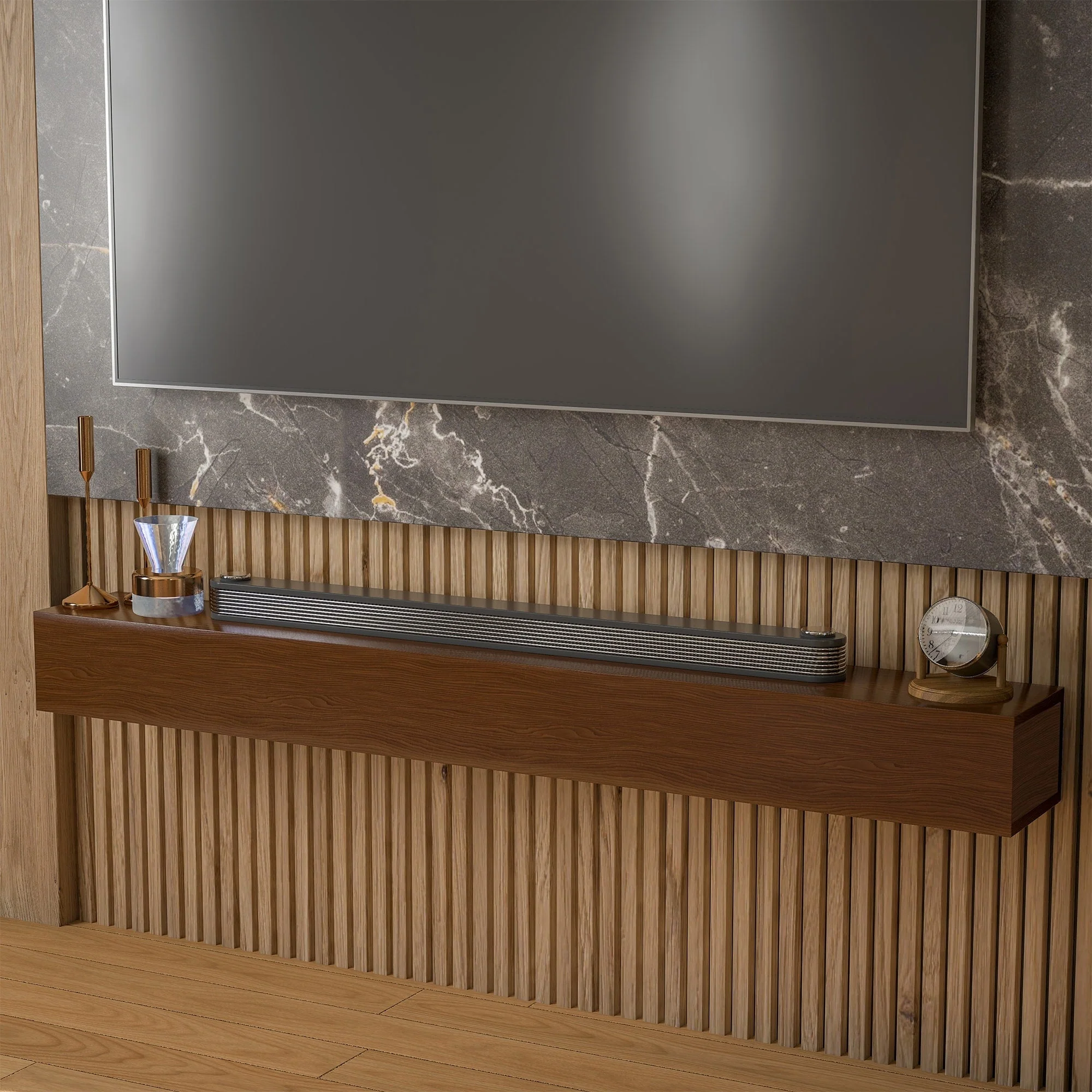 Solid Pine Wall Mounted Fireplace Mantel Floating Shelf