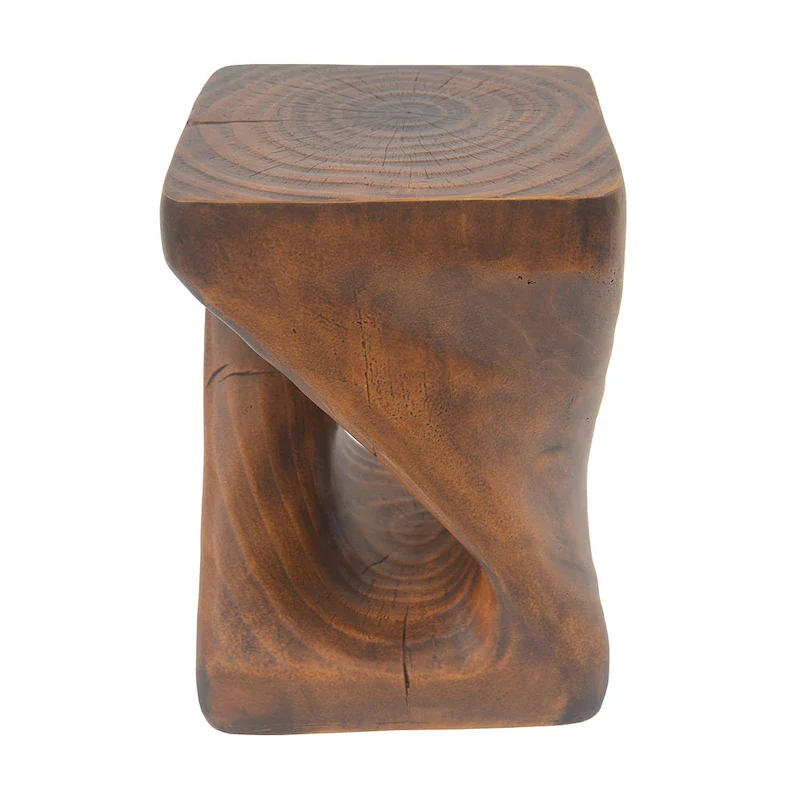 MGO Twist Shape Side Table, Wood-like Texture