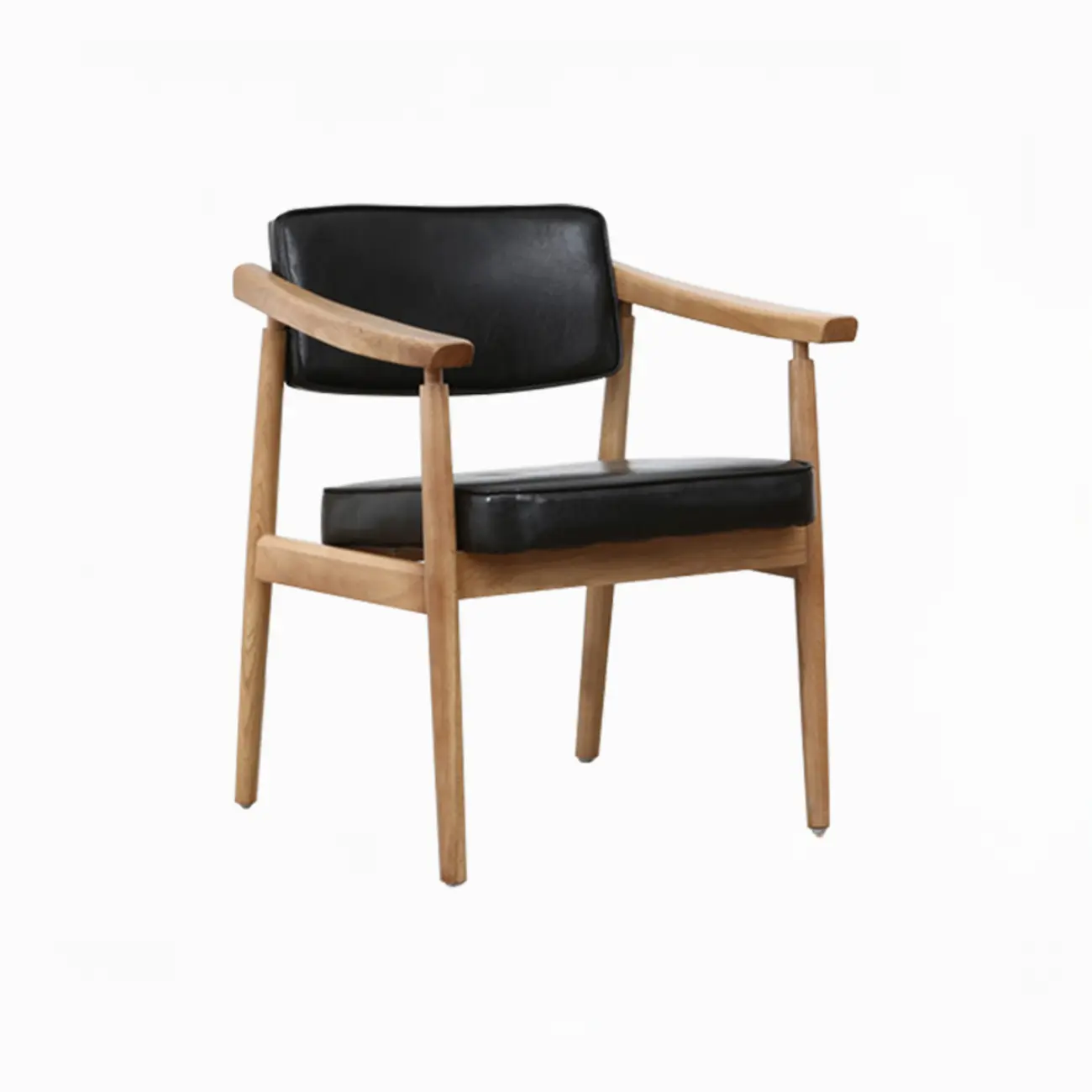 Modern Wooden Calfskin Upholstered Office Chair