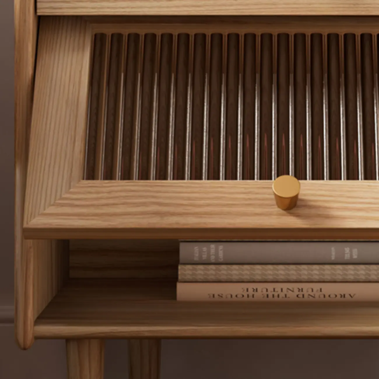 Natural Ash Wooden Drawer Cabinet Nightstand with Legs