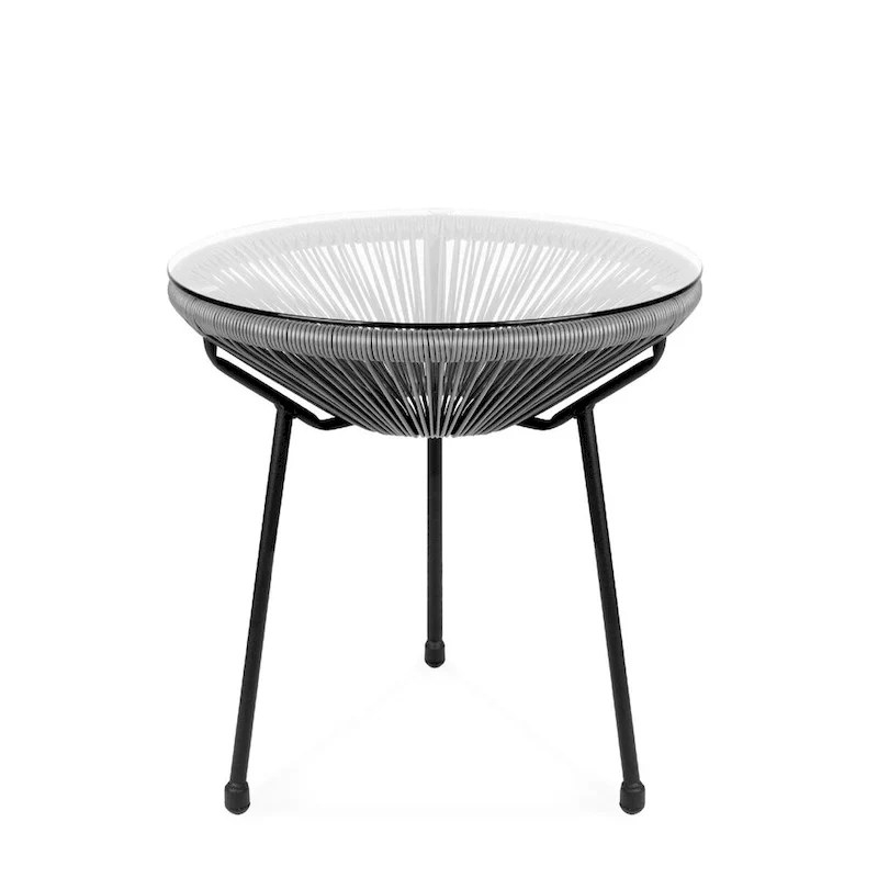 3 Piece Oval Patio Woven Rocking Chair Bistro Set - 35.5 inches L x 29 inches W x 35.5 inches H