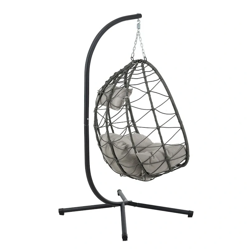 Egg Chair with Stand,Swing Chair,Patio Wicker Hanging Basket Chair