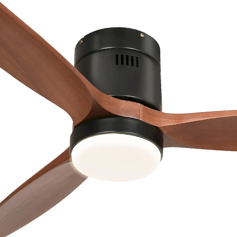 Moasis 52 Inch Flush Mount Ceiling Fan with Light and Remote Control,Low Profile Smart Ceiling Fan