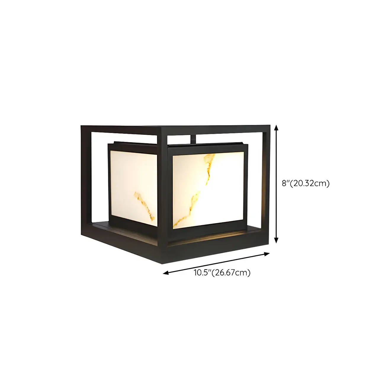 Black Metal Cubic Open Frame Post Cap Light