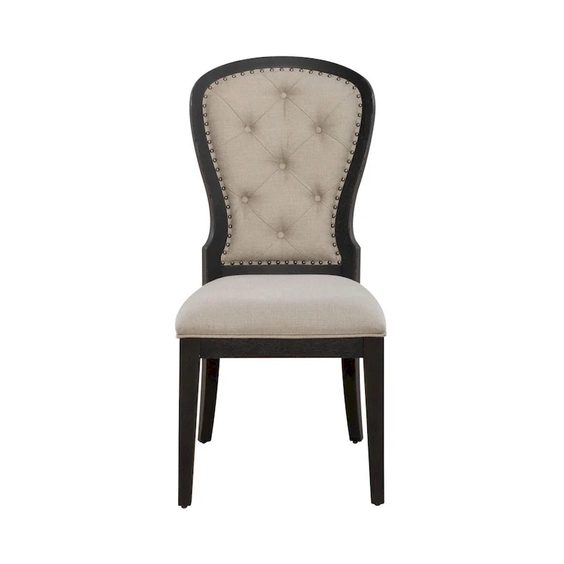Americana Farmhouse Upholstered Tufted Back Side Chair (Set of 2)