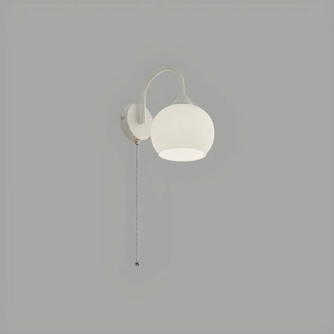 Dome-Shape White Wall Sconce with White Glass Shade