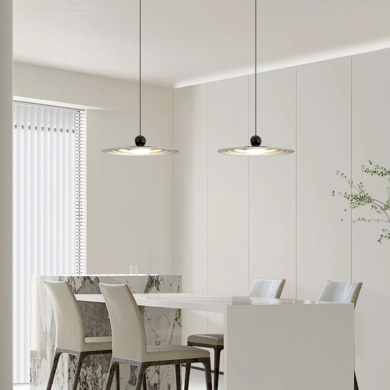 Ultra Modern Disc Metal Resin LED Kitchen Pendant Light