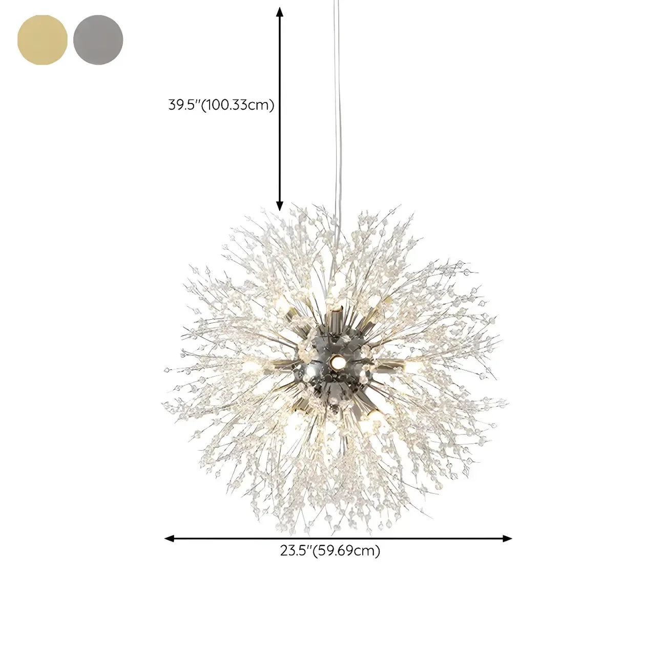 Adjustable Modern Gold Crystal Explosion Sputnik Chandelier