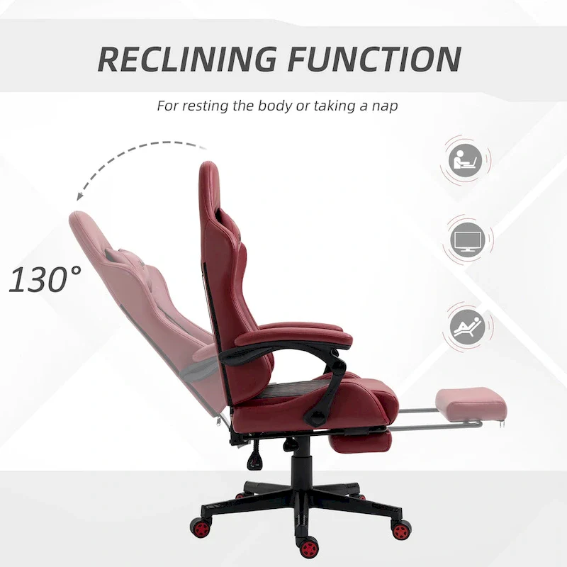 Vinsetto Gaming Chair Racing Style Office Ergonomic Chair Adjustable Height Swivel Recliner High Back PC Computer Desk Chair