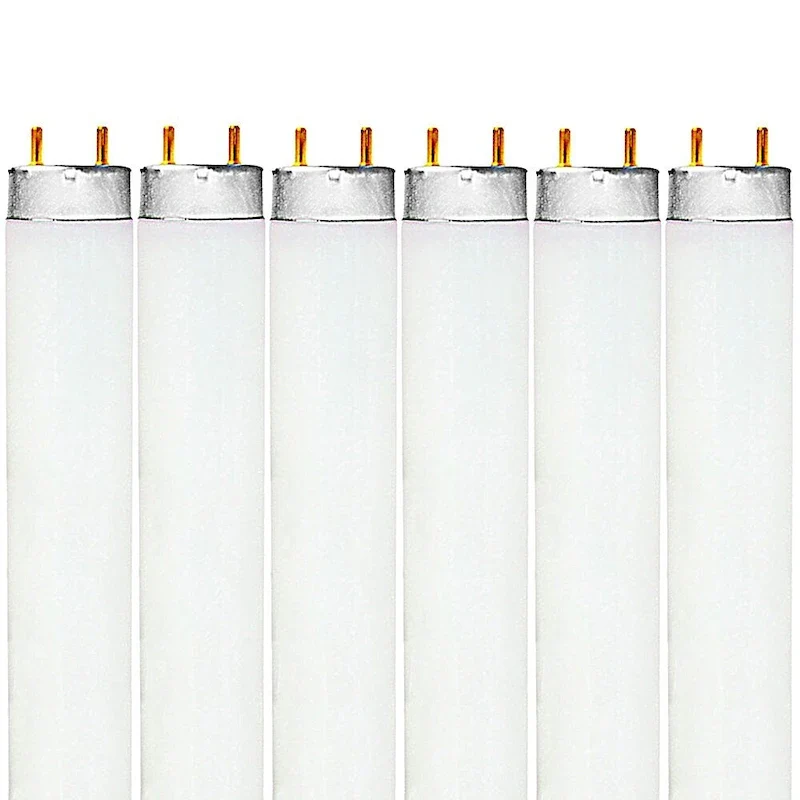 Luxrite 4 FT T8 Fluorescent Tube Light Bulb 32-Watt 3500K Natural White 2850 Lumens G13 Medium Bi-Pin Base (6-Pack)