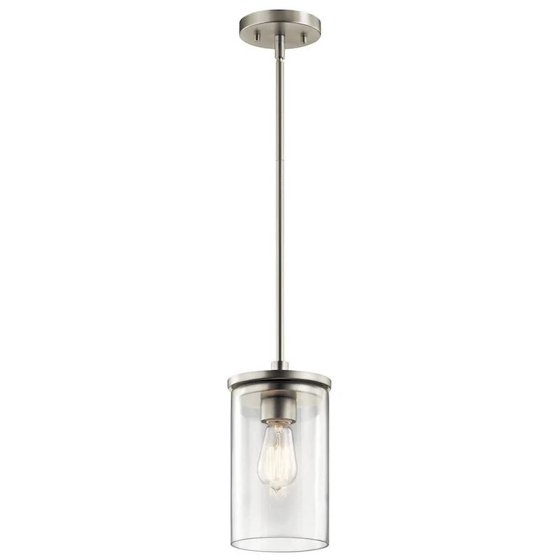 Kichler Lighting Crosby 1-light Brushed Nickel Mini Pendant