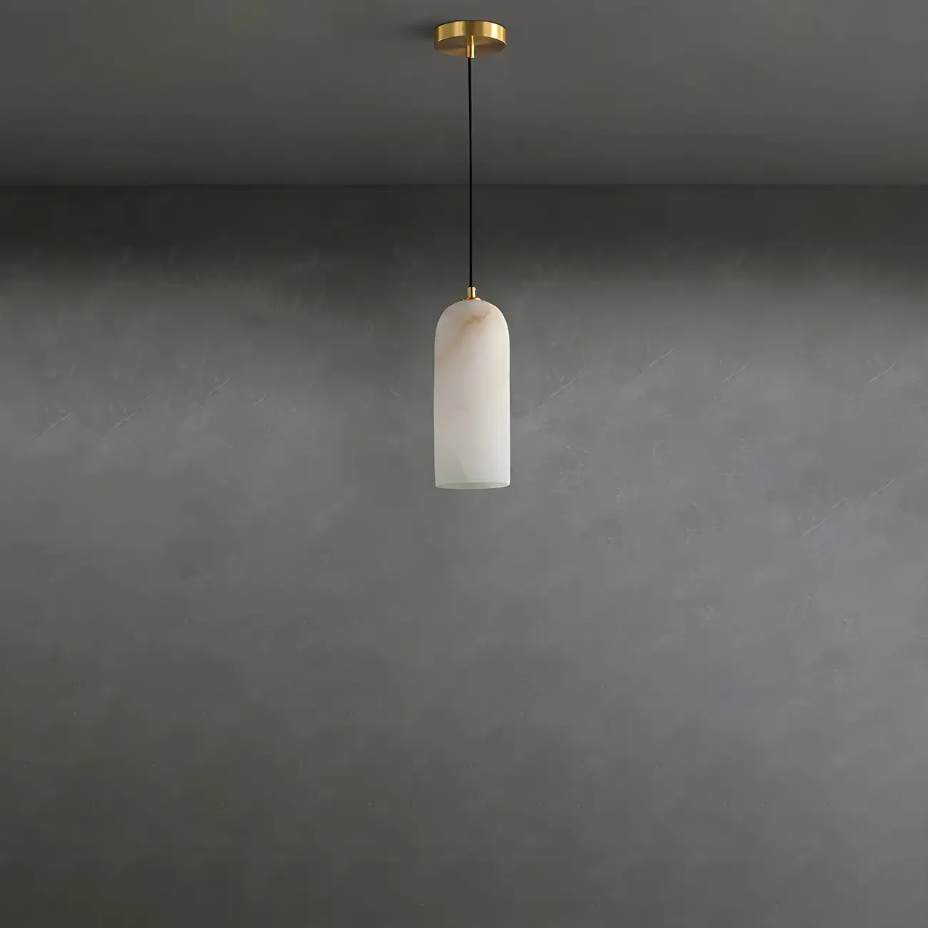 Modern Gold Bell Alabaster Adjustable Pendant Light