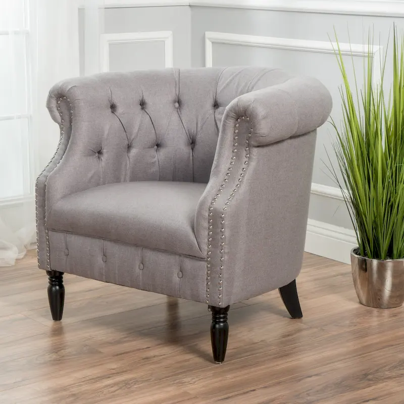 Akira Tufted Fabric Club Chair by Christopher Knight Home