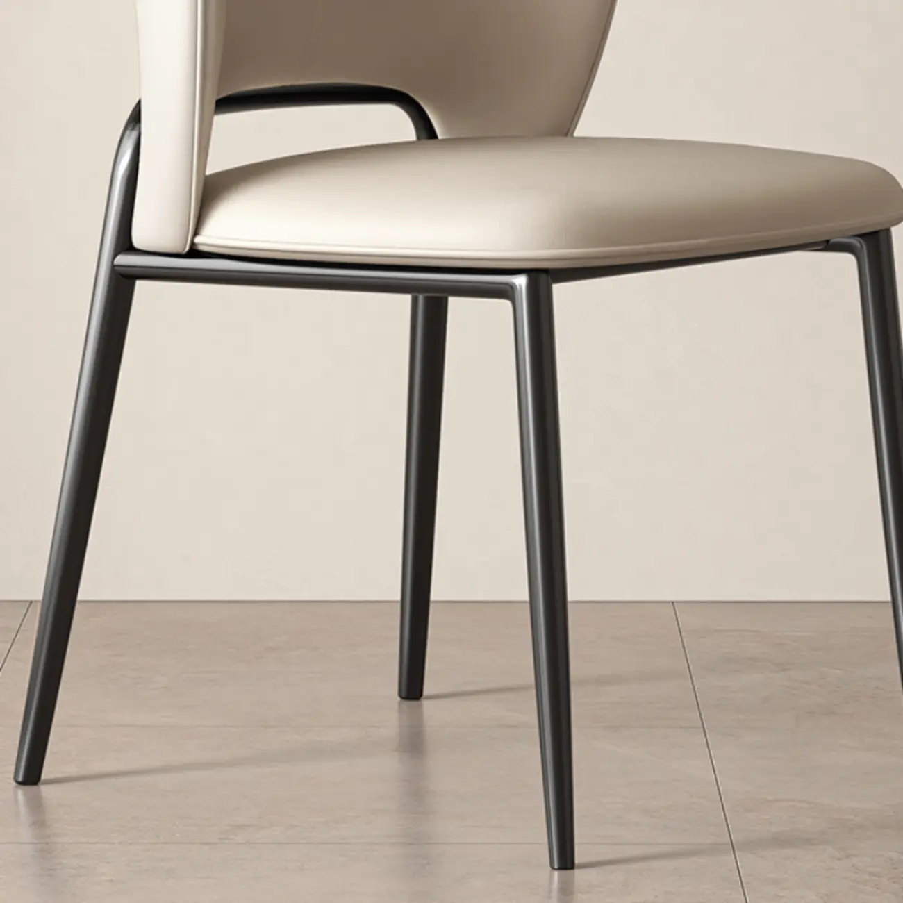 Modern Faux Leather Curved Low Back Dining Chair