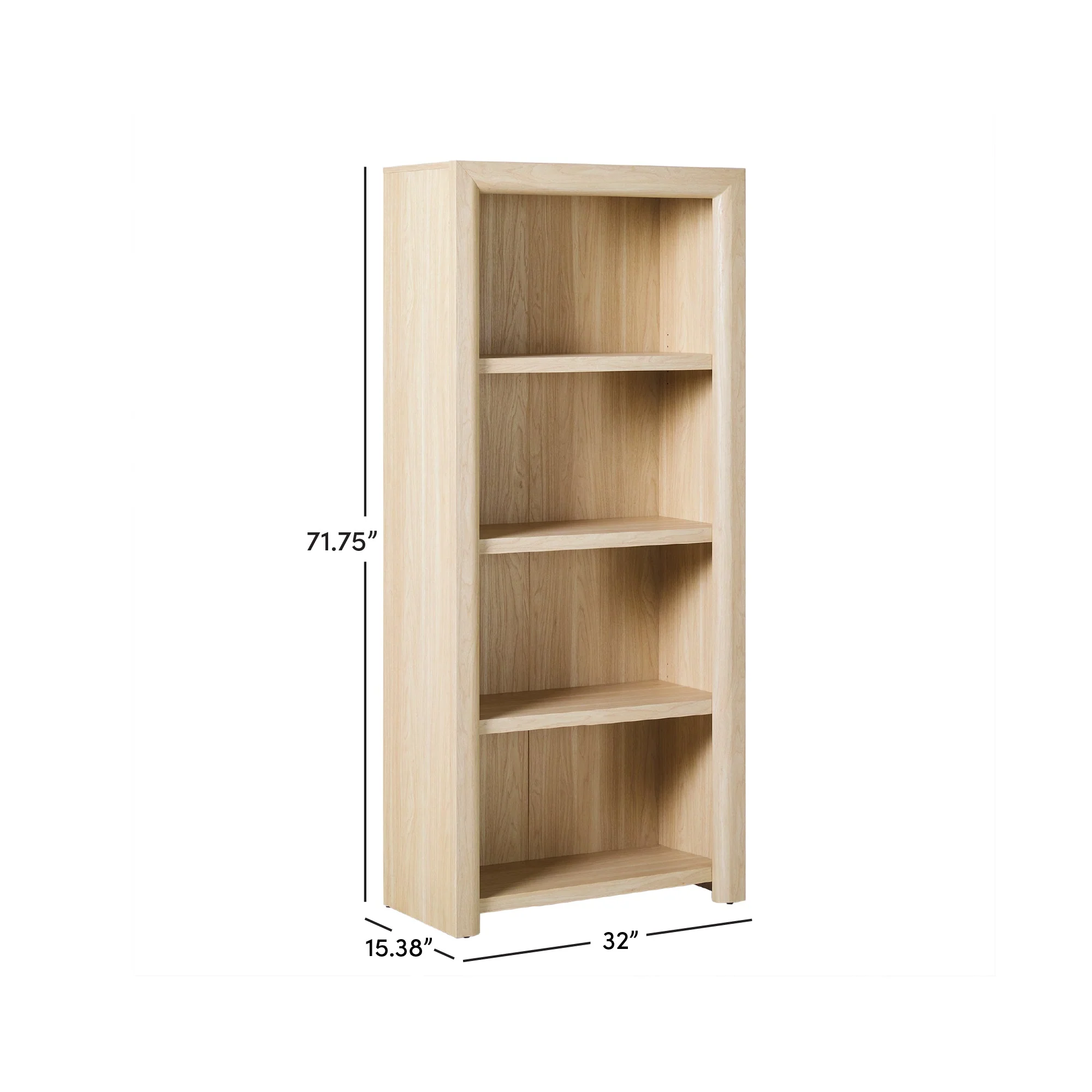 Amira Modern Wood Open Bookshelf