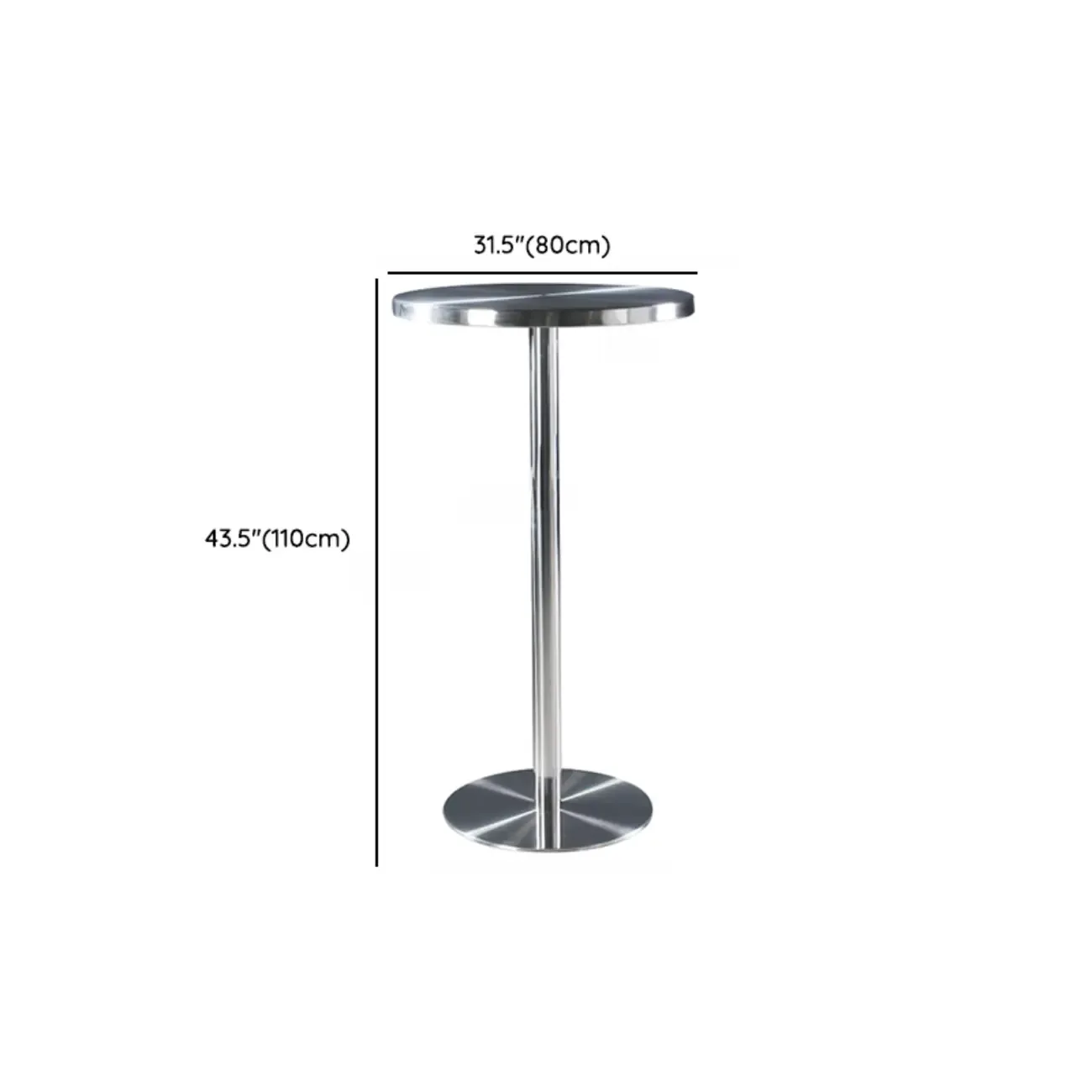 Industrial Silver Stainless Steel Bar Table