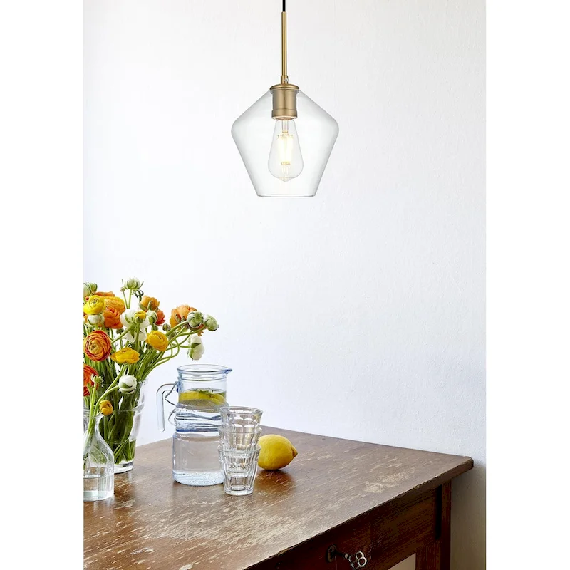Elegant Lighting Gene Single Light 8  Wide Mini Pendant with Clear