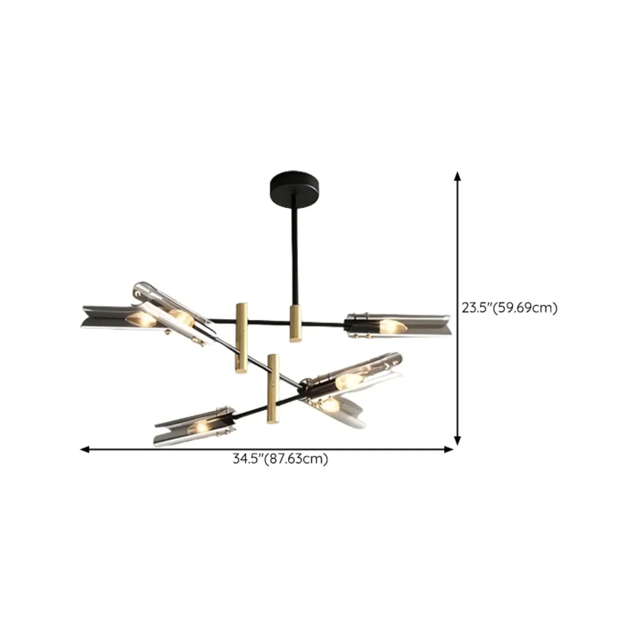 Modern Industrial Linear Chandelier with Adjustable Height