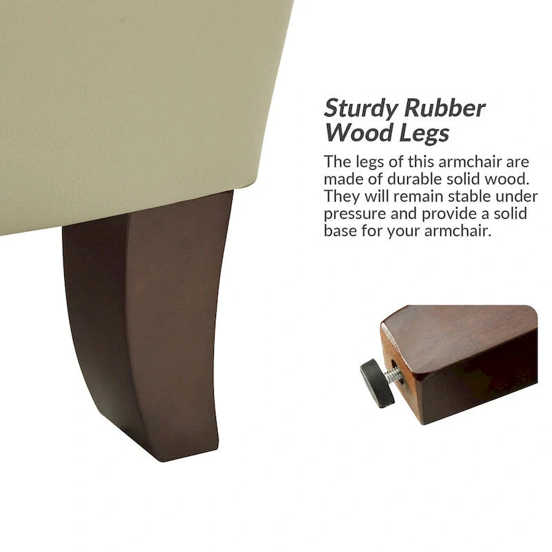 Pascual Comfy Living Room Armchair Set Of 2 with Solid Wood Legs