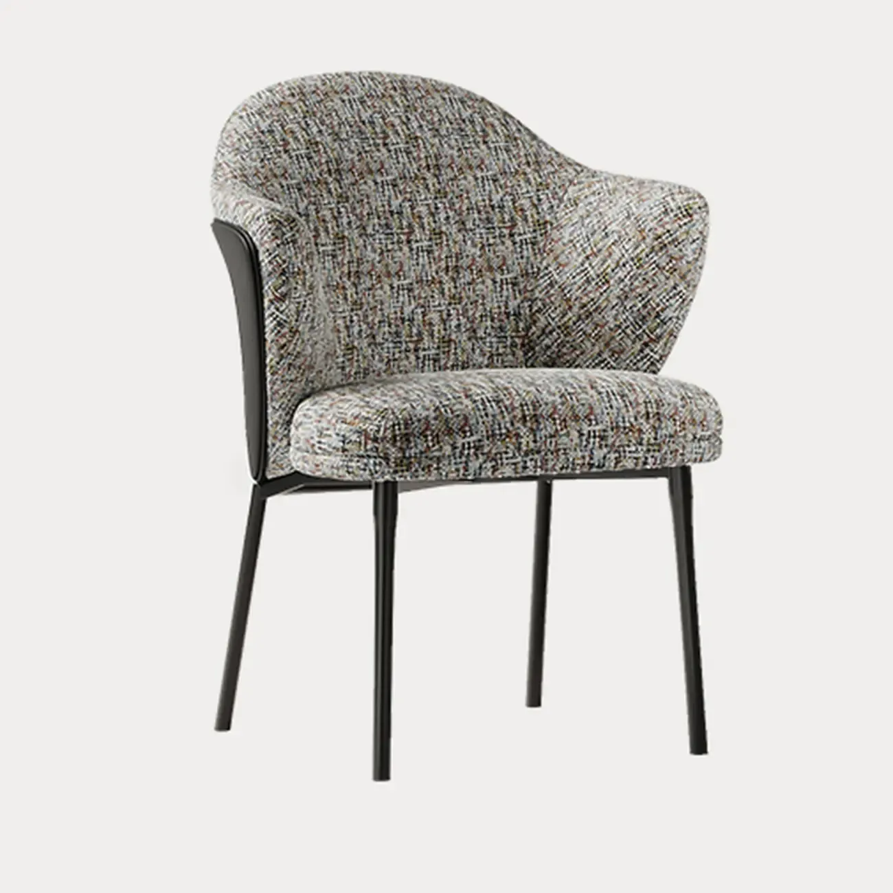 Modern Cotton-linen Upholstered Low Back Arm Chairs
