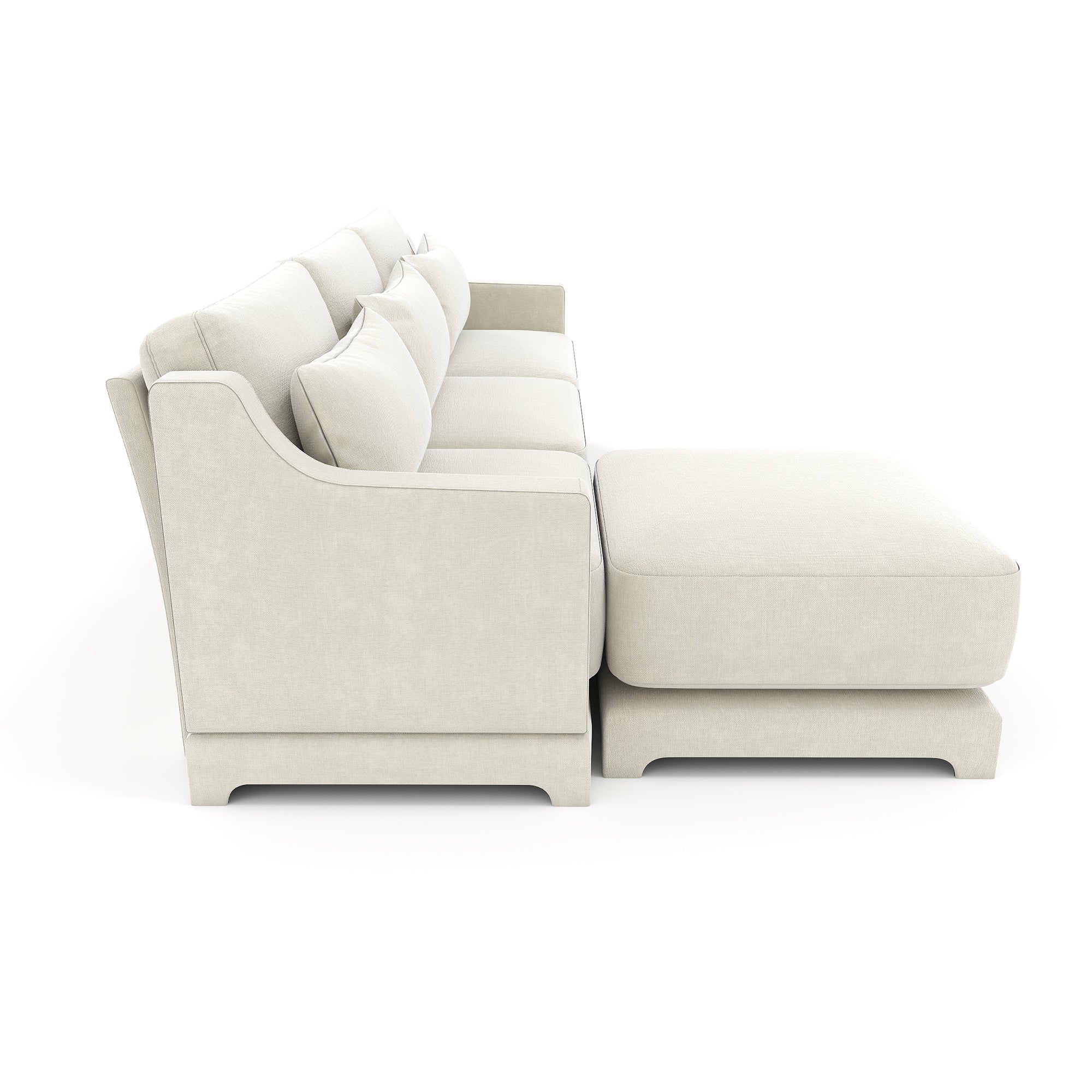 Walker Edison | High-Resilience Foam Chenille Sectional Sofa with Ottomans