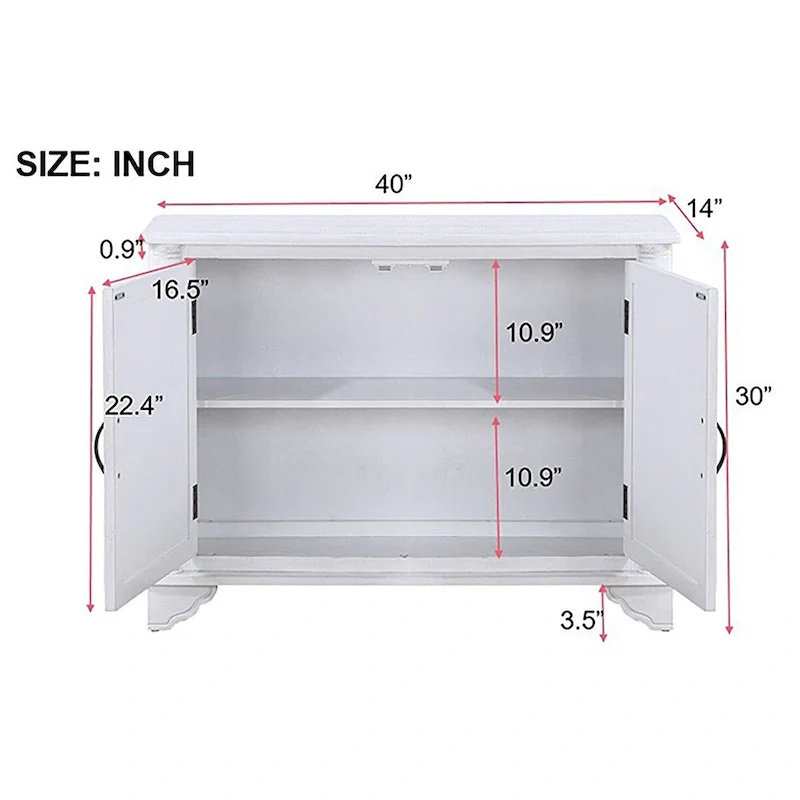 Mid Century 40 Sideboard Buffet Console Table with Adjustable Shelf