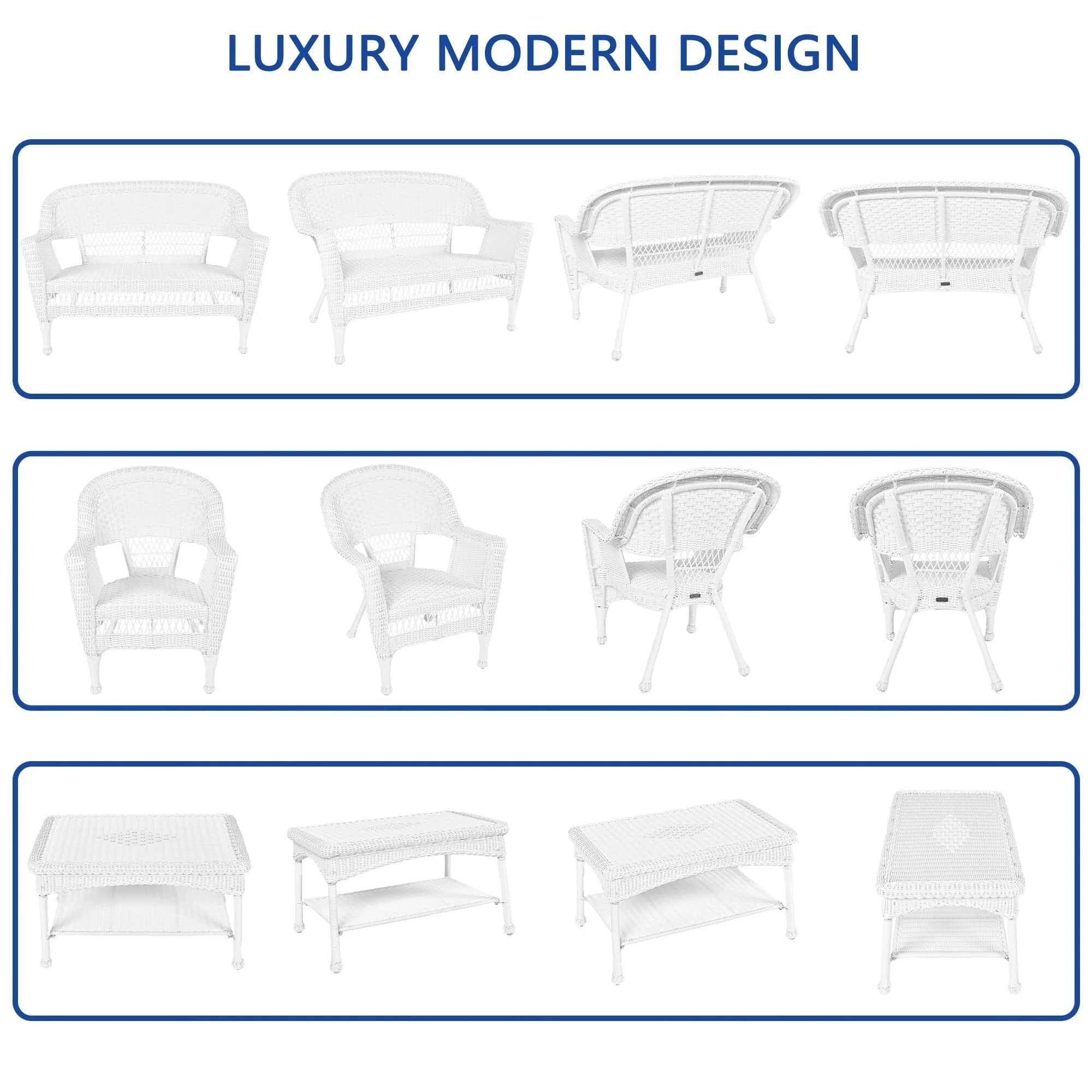 Wicker Patio 4-piece Conversation Set