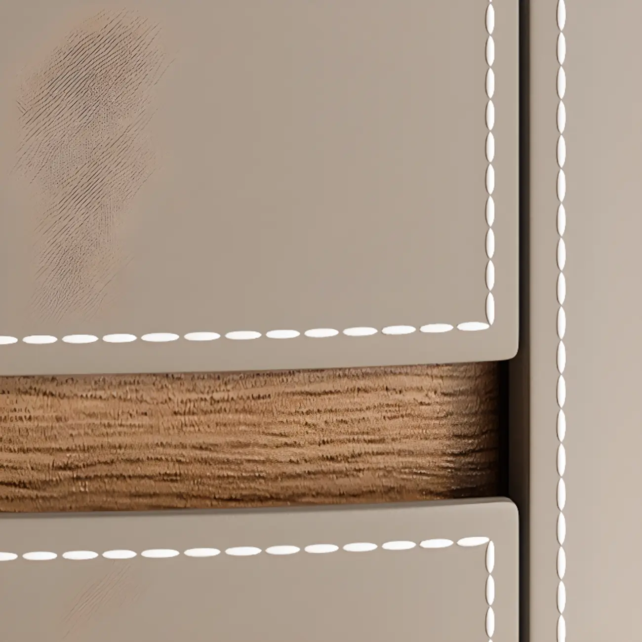 Trendy Low Tray-Top 2 Layer Solid Wood Nightstand