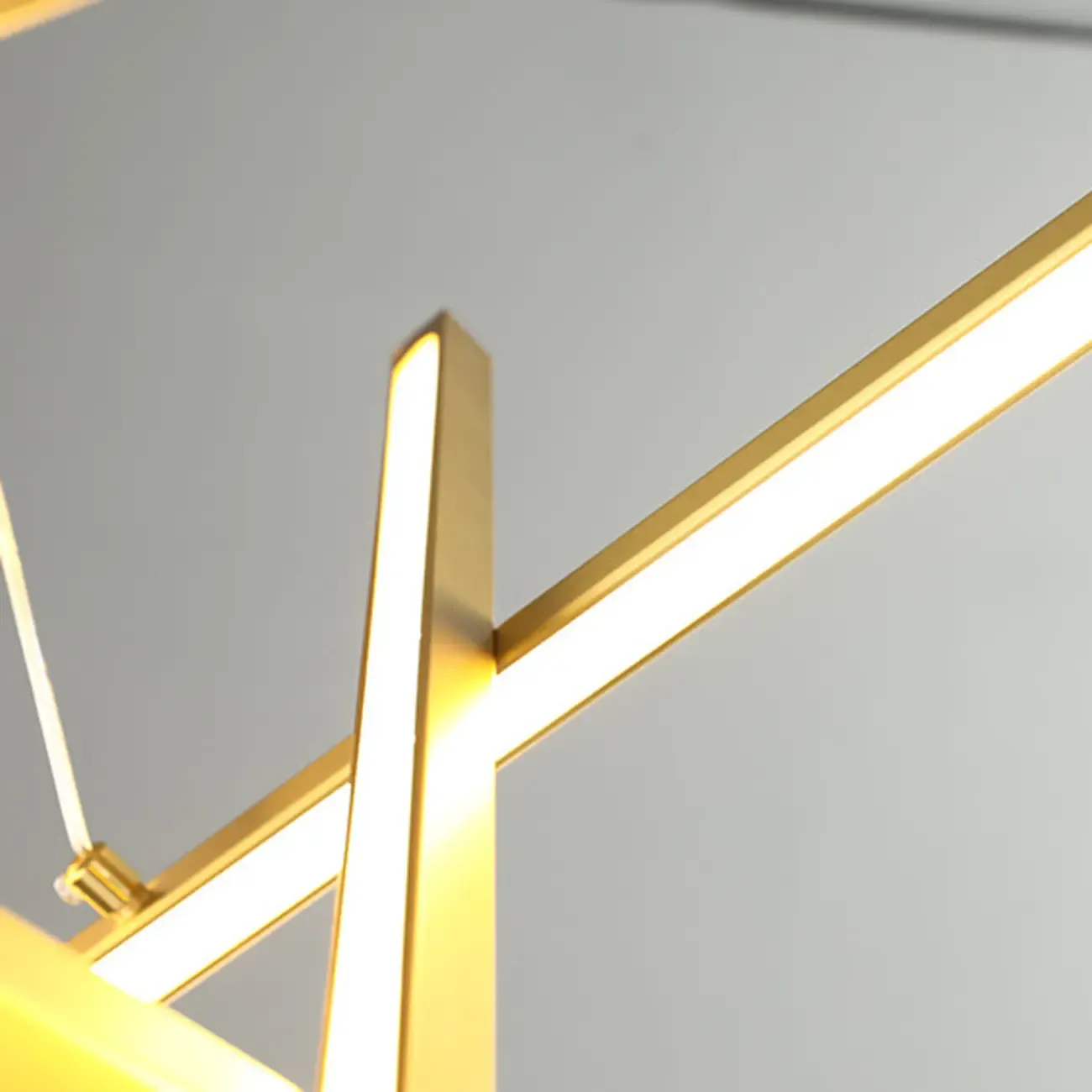 Modern Linear LED Chandelier with Geometric Metal Design