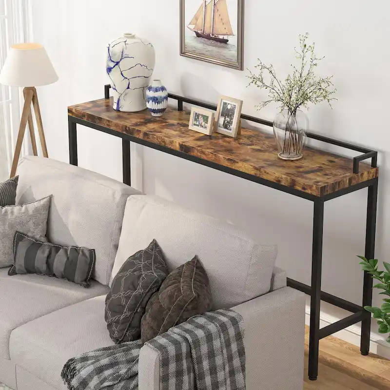 Console Table Behind Sofa Couch, 70.9 inch Long Narrow Entry Table