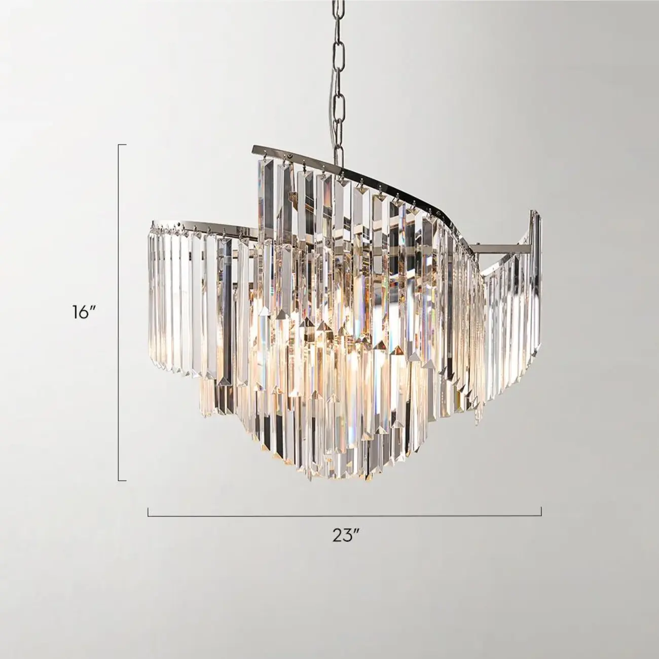 Modern Luxury Spiral-Shaped Clear Crystal Chandelier