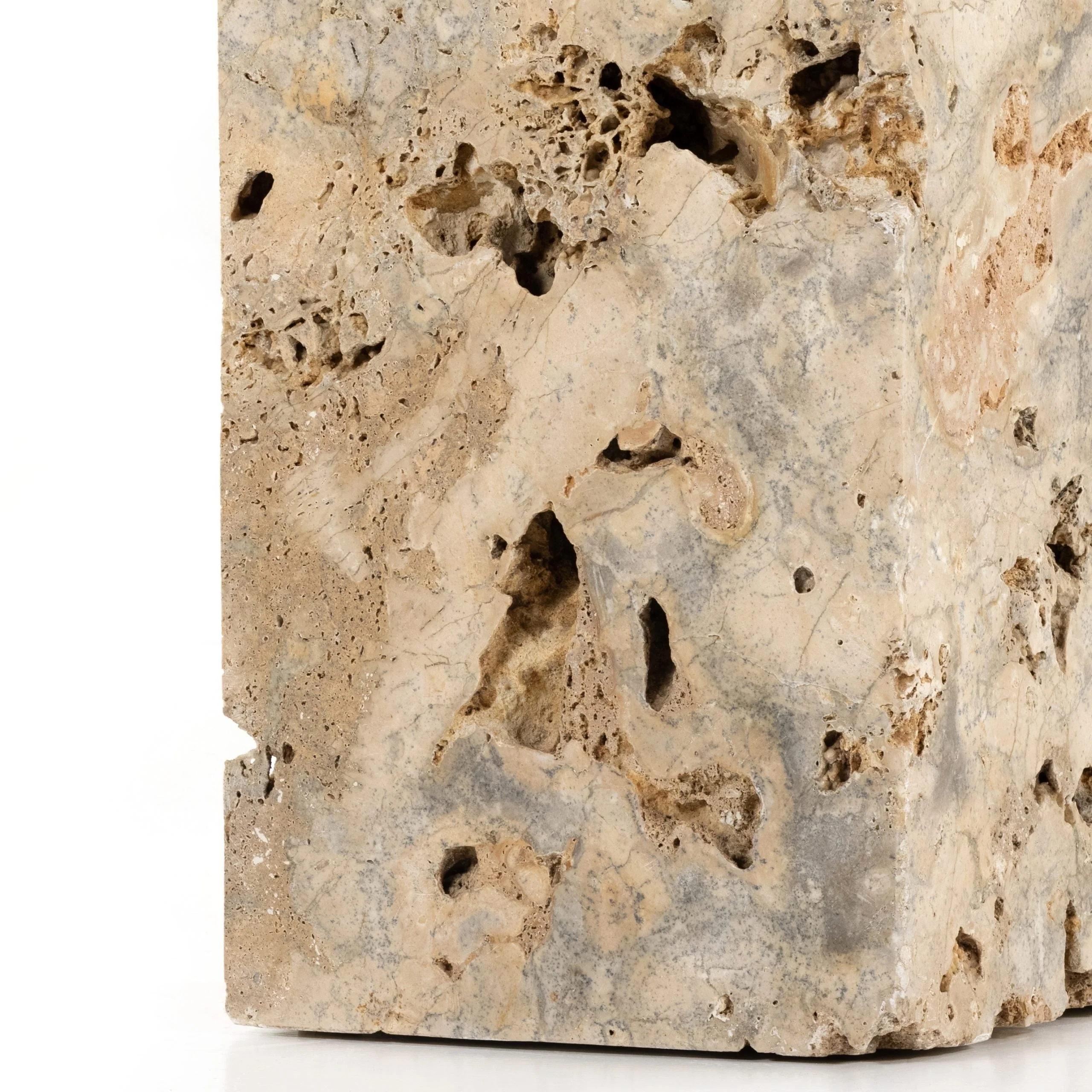 FAYDON END TABLE-ROMANO FOSSE TRAVERTINE