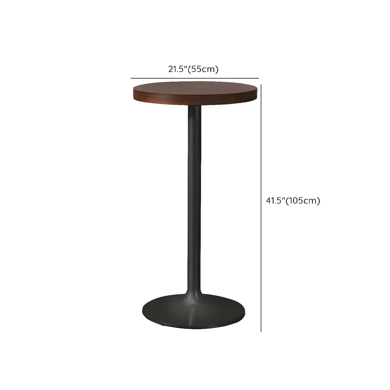 Industrial Brown Wooden Metal Pedestal Bar Tables